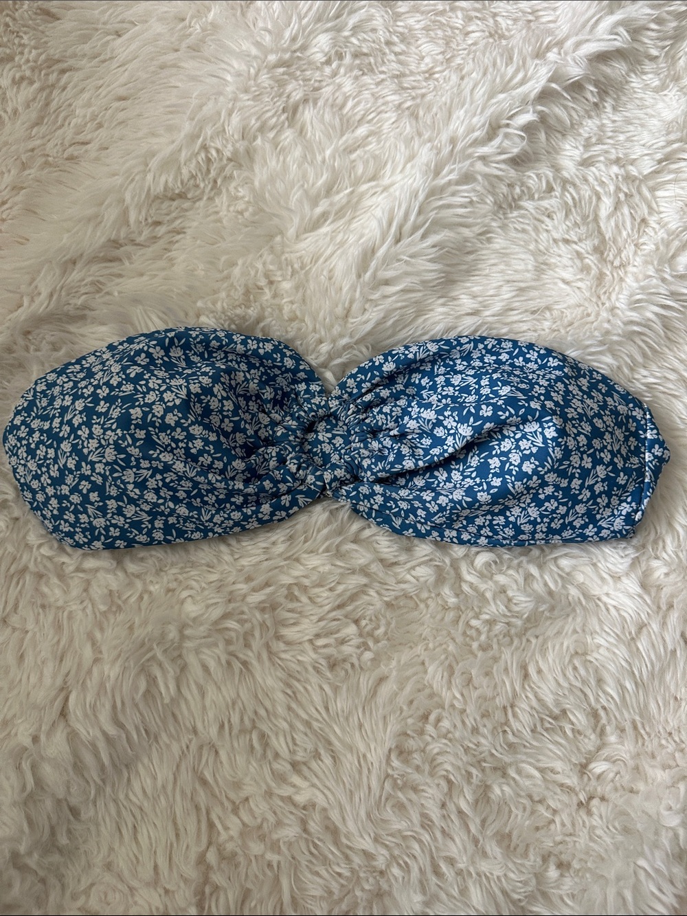Blue Floral Bathing Suit Top